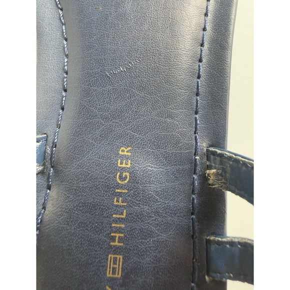 Woman's Blue Navy Flat Sandals Tommy Hilfiger Jahli Size 7.5M - Picture 11 of 14